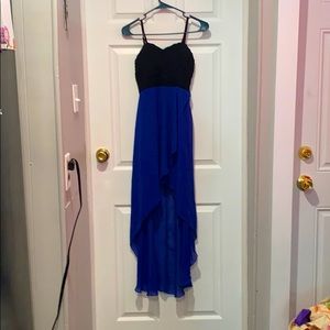 Blue and black dress
